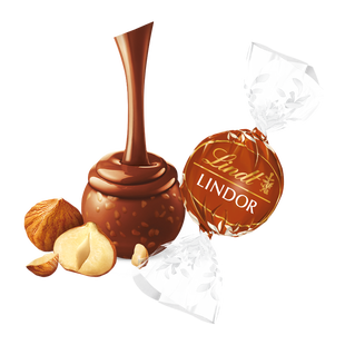 Image of Hazelnut Milk Chocolate LINDOR Truffles 800-pc Case (353 oz)