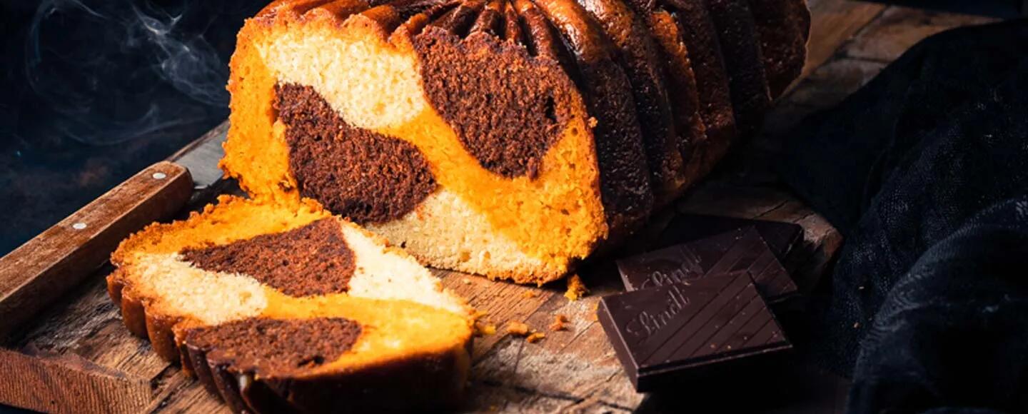 Chocolate Miso Pumpkin Marble Cake